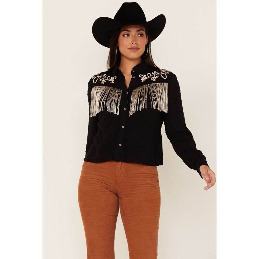 ✨Idyllwind Womens Cory Ray Lurex Long Sleeve Western Sz XS Top✨